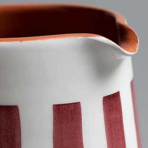 Sun Strip Pitcher - Terracota - Close up