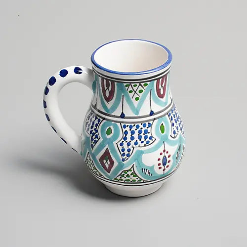 Secret Garden – Hand-Painted Moroccan Jug - Blue - Photo 1