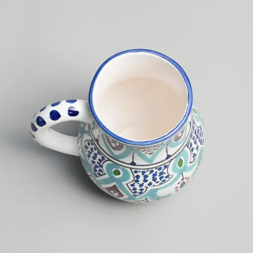 Secret Garden – Hand-Painted Moroccan Jug - Blue - Photo 2