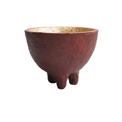 Paper Mache Swazi Bowl - Burgundy - Photos 2