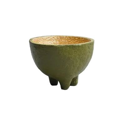 Paper Mache Swazi Bowl - Olive Green - Photos 2