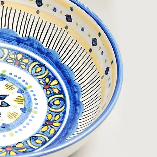 Zohra – Hand-Painted Moroccan Ceramic Bowl - Close up