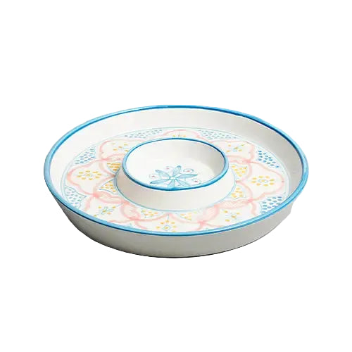 Nour – Hand-Painted Moroccan Ceramic Dip Plate - Image 1