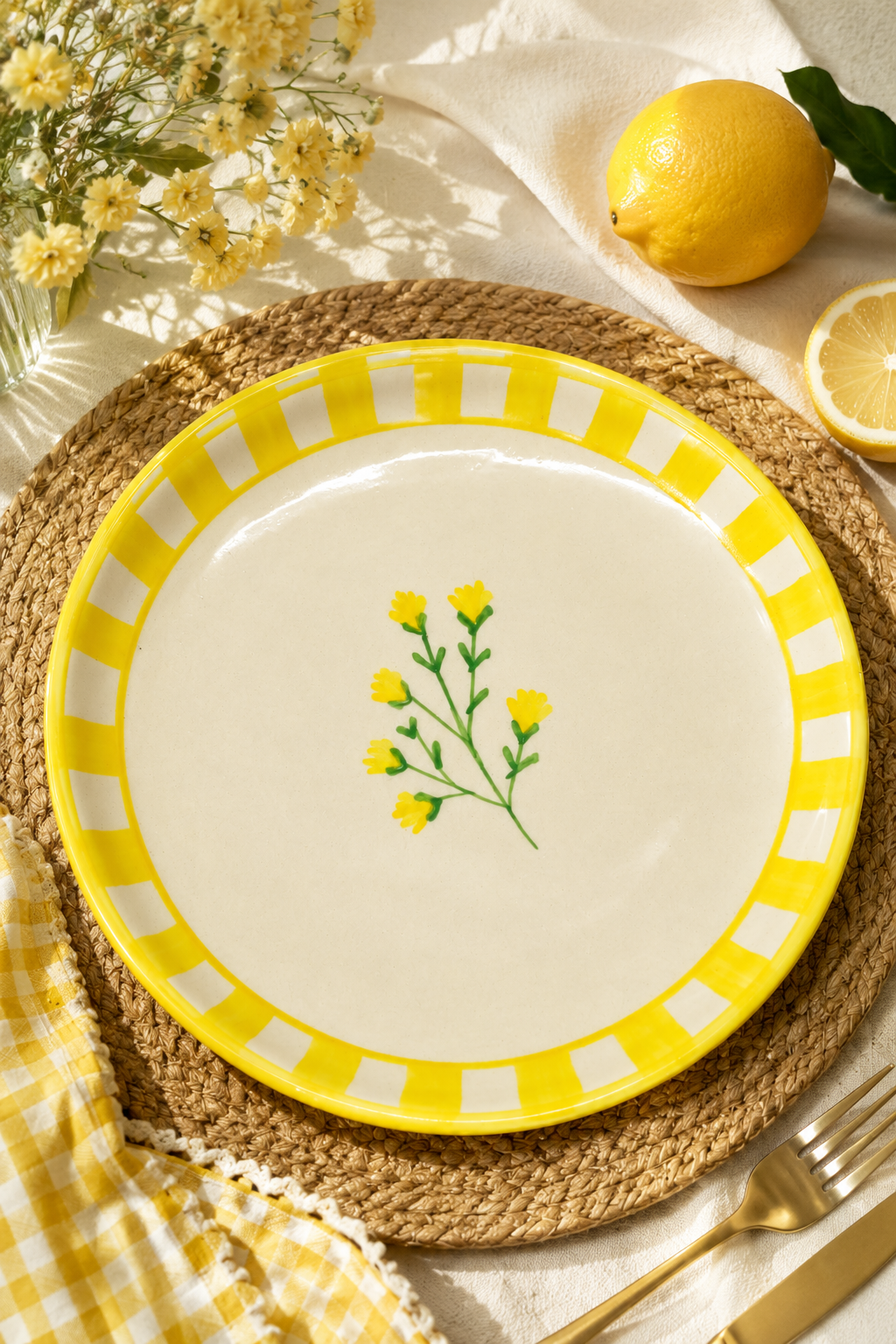 Ceramic Dessert Plates Sunshine Spring 7 Inches Set of 4 - Casa Amarosa