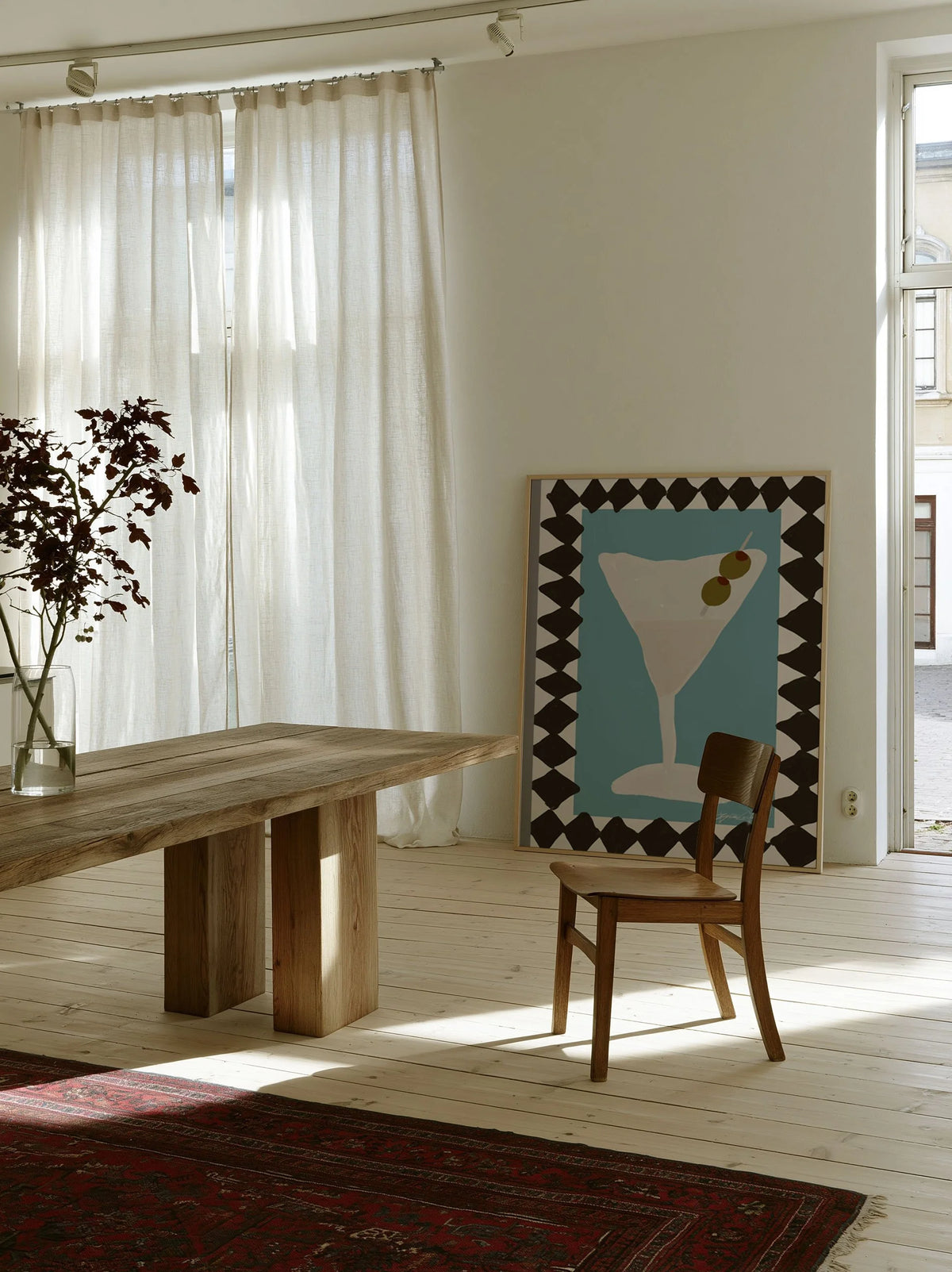 painted-martini-XL-Poster-in-Frame-in-MCM-Dining-Room-Recovered.jpg