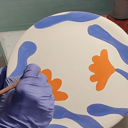 Small Hand-painted Orange Flower Plates (Set of 2)