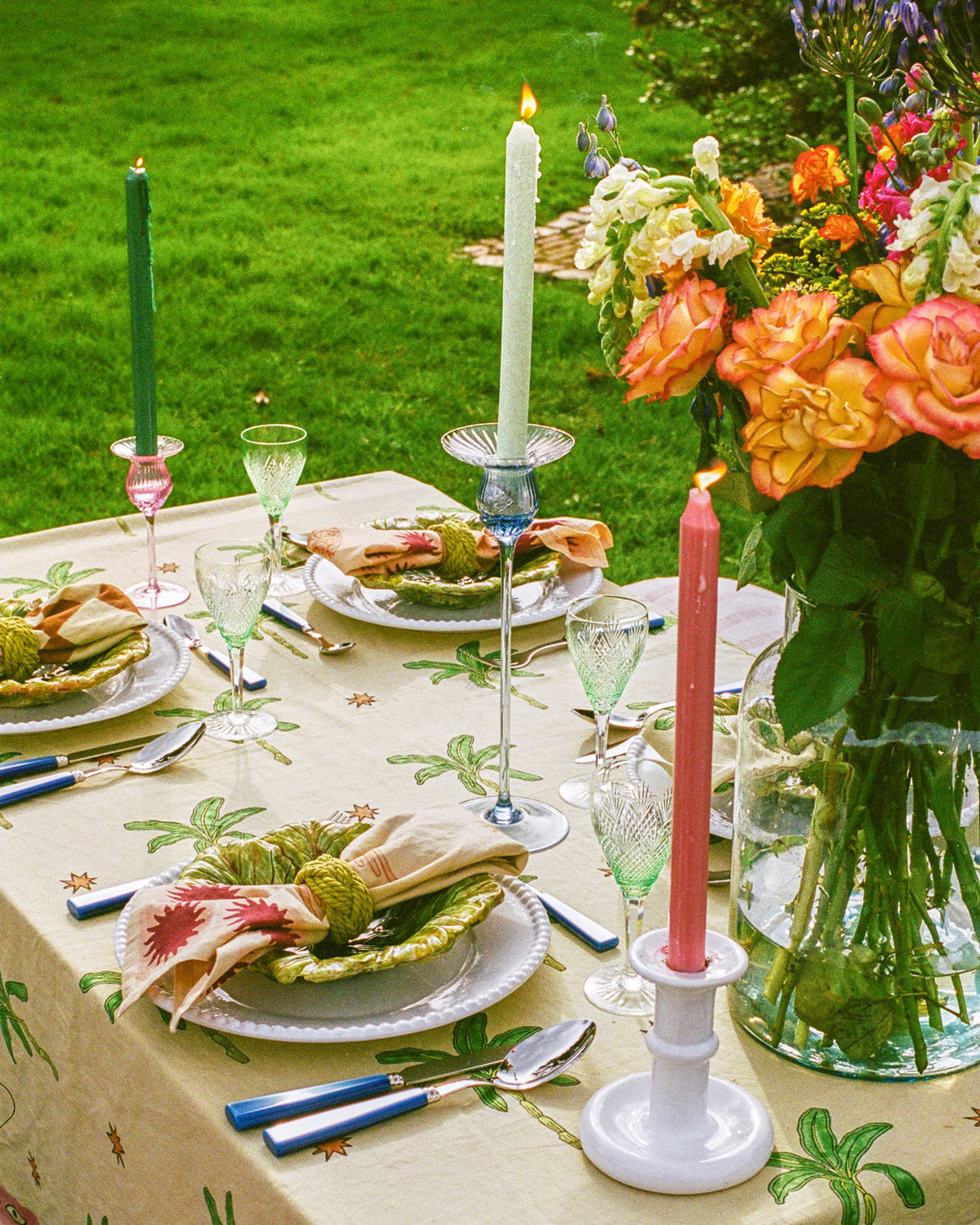 The Green Palmtree Tablecloth