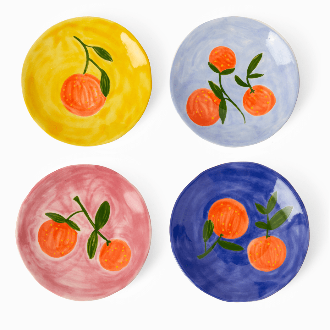Peaches and Keen Plates After Matisse - Set of 4 - Casa by Josephine Jenno