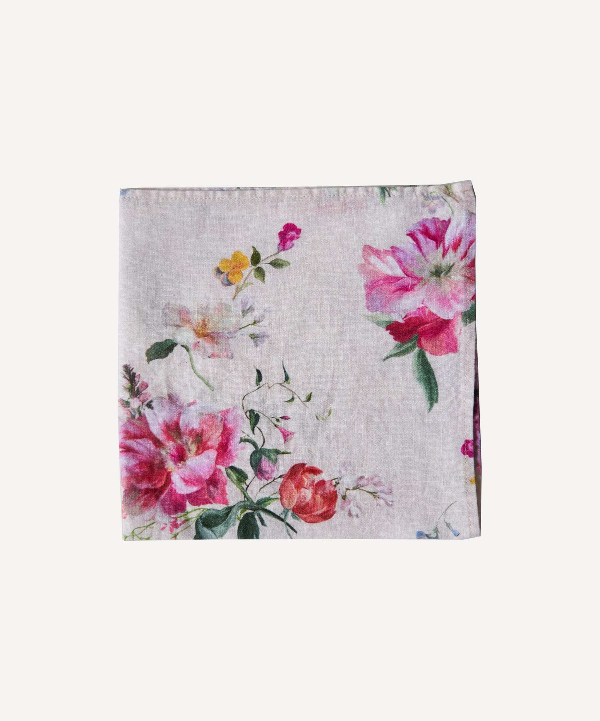 Peony bloom linen napkin