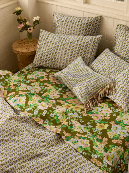 Petit Madeline Blue Linen European Pillowcases