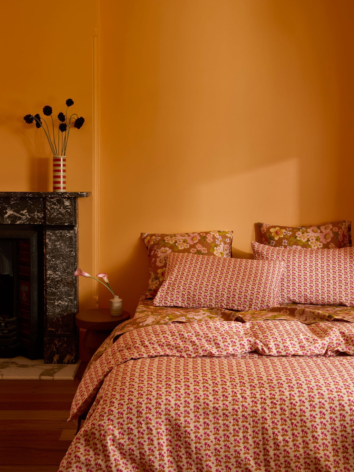 Buttercup Rust Linen European Pillowcases