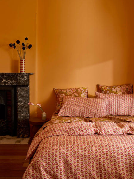 Buttercup Rust Linen European Pillowcases