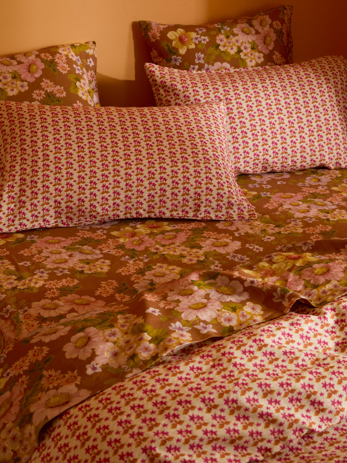 Buttercup Rust Linen Flat Sheet
