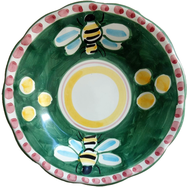 Amalfi Plate 16cm Green Bee