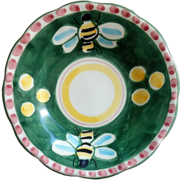 Amalfi Plate 16cm Green Bee