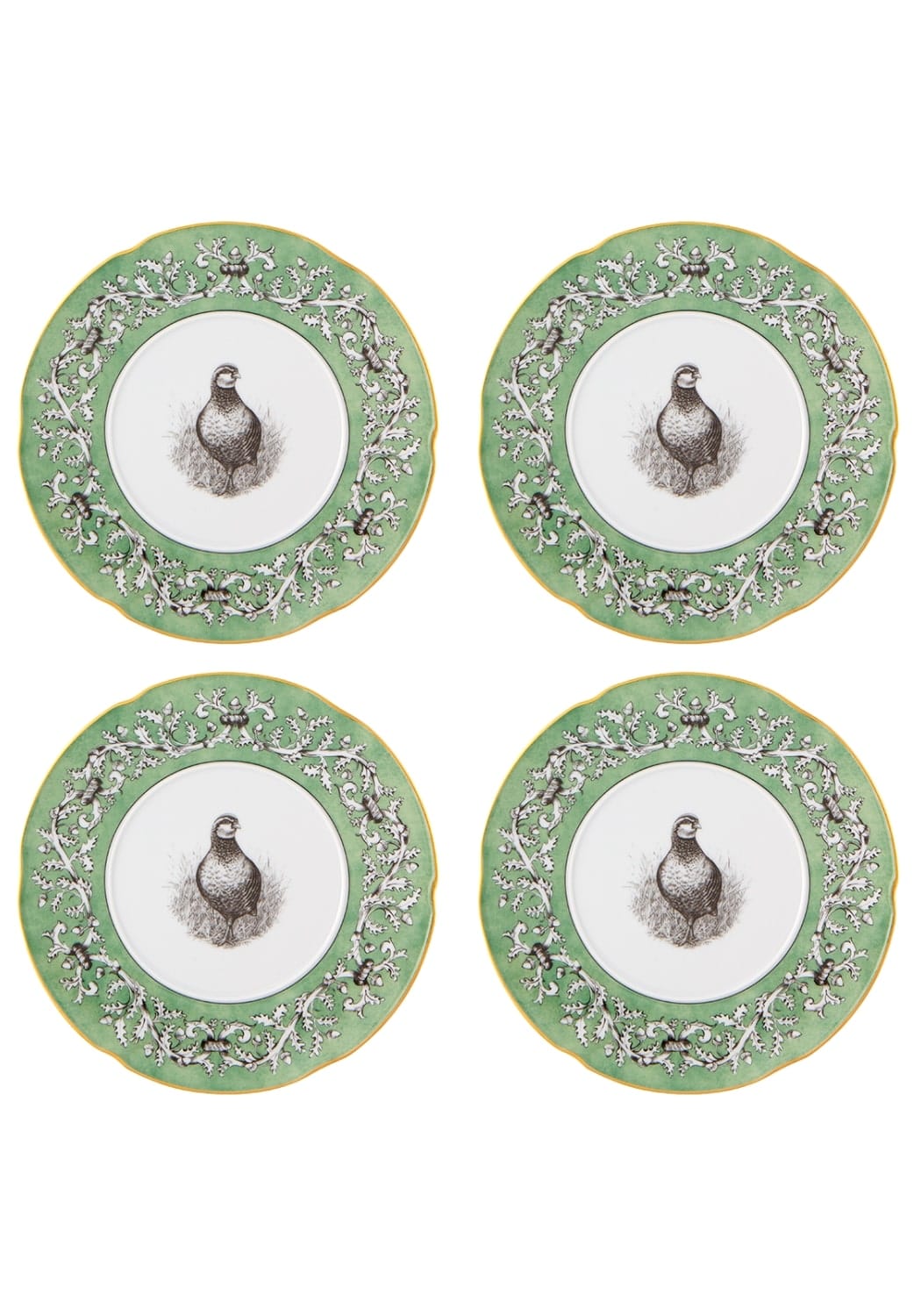 Pheasant Fancy Dessert Plates - Set of 4 - Casa by Josephine Jenno