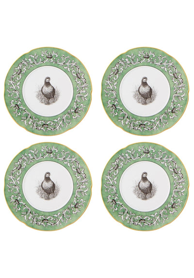 Pheasant Fancy Dessert Plates - Set of 4 - Casa by Josephine Jenno