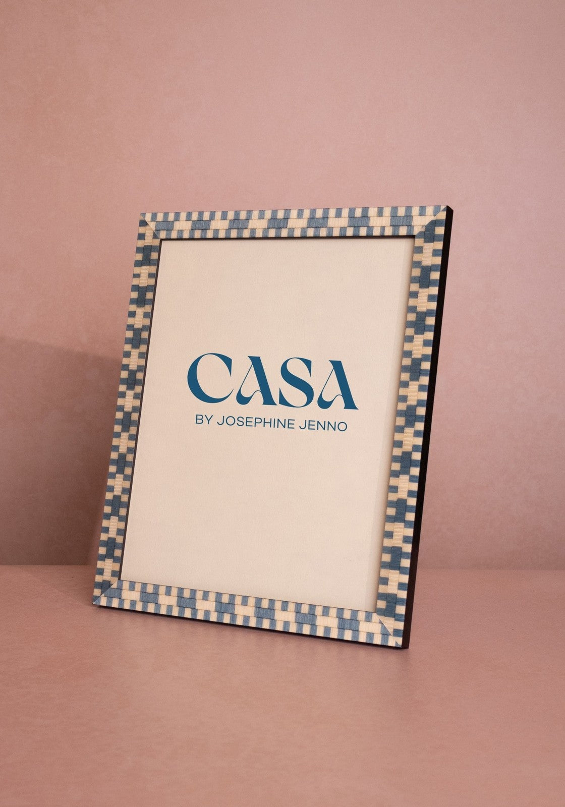 Light Blue Mosaic Marquetry Photo Frame 8 x 10" Wall and Desk