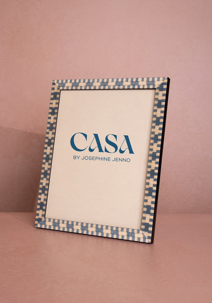Light Blue Mosaic Marquetry Photo Frame 8 x 10" Wall and Desk