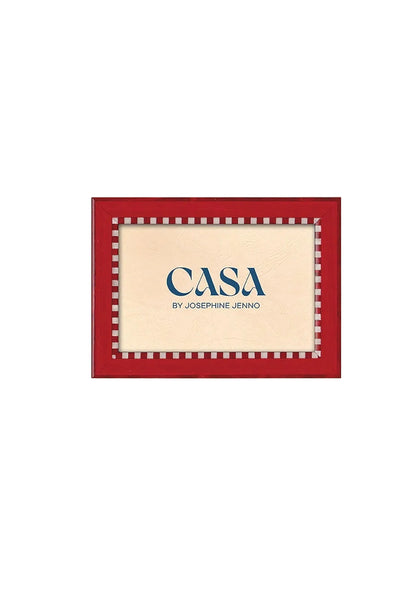 Photo Frame Red and White Striped Marquetry Photo Frame 7x5"