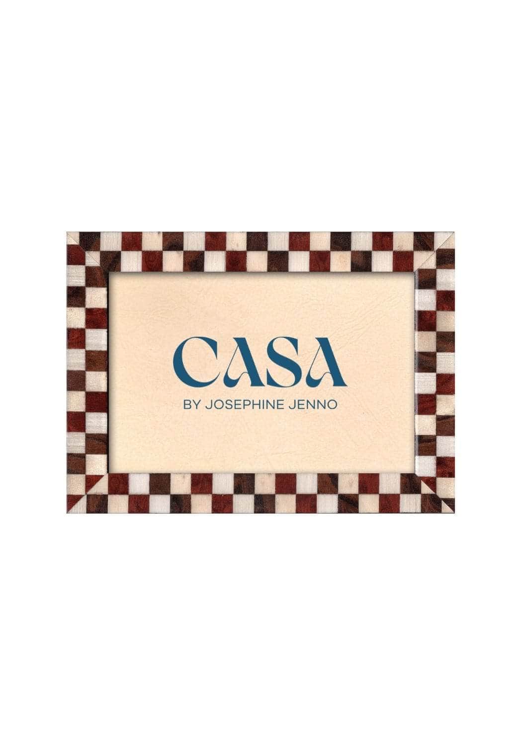 Rustic Brown Checkered Frame 6x4"