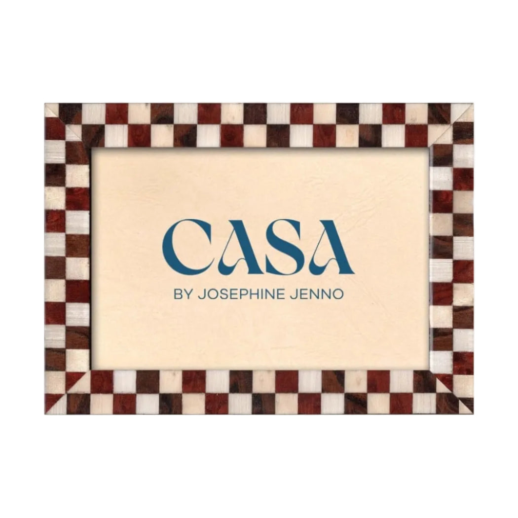 Rustic Brown Checkered Frame 7x5"