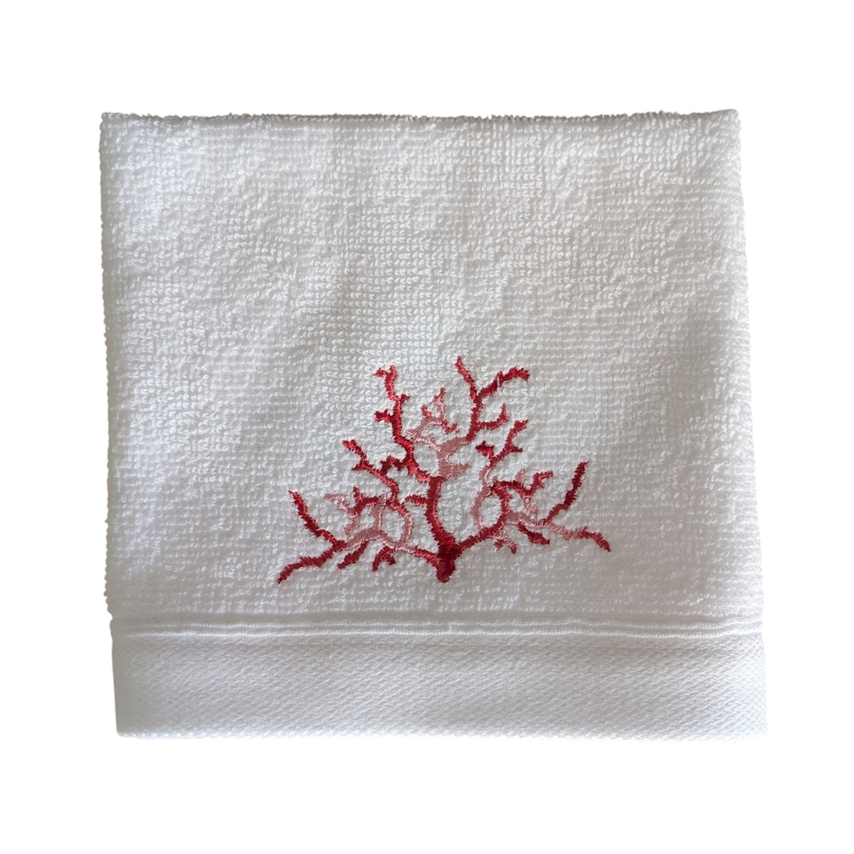 Coral - Coral Embroidery Guest Towels (Set Of 3)