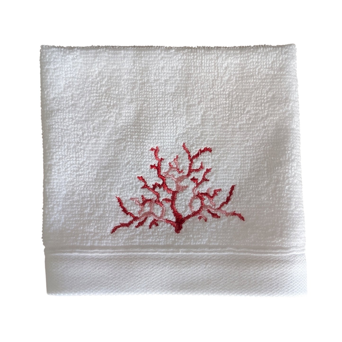 Coral - Coral Embroidery Guest Towels (Set Of 3)