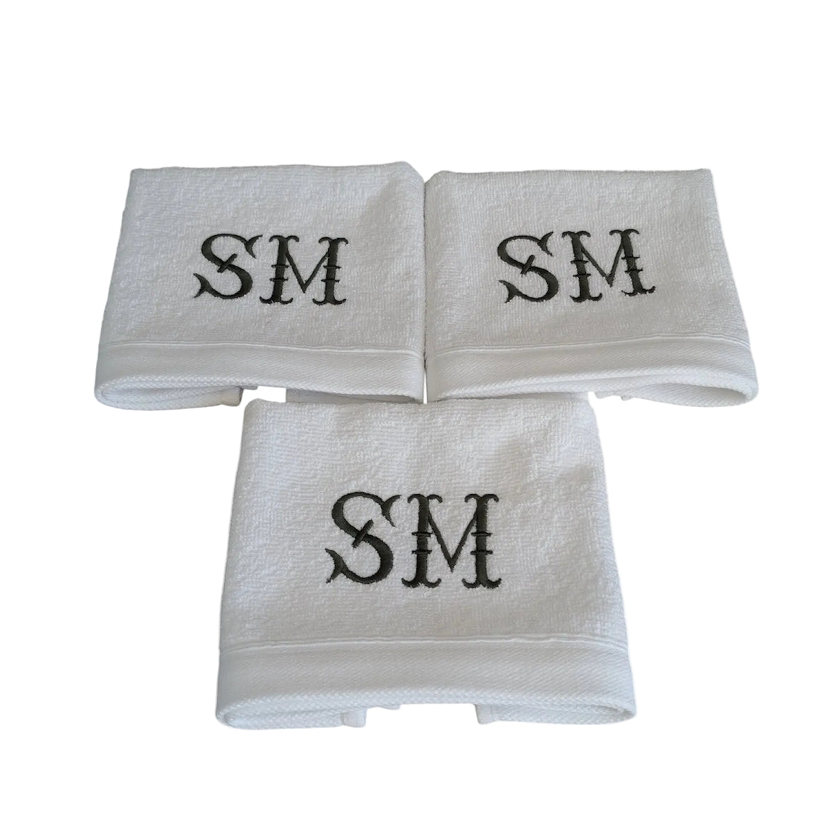 Bath - Monogrammed Embroidery Guest Towels (Set Of 3)
