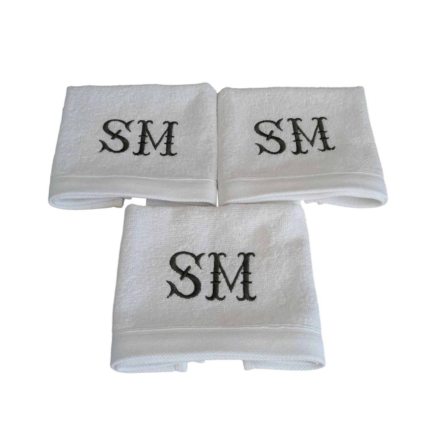 Bath - Monogrammed Embroidery Guest Towels (Set Of 3)