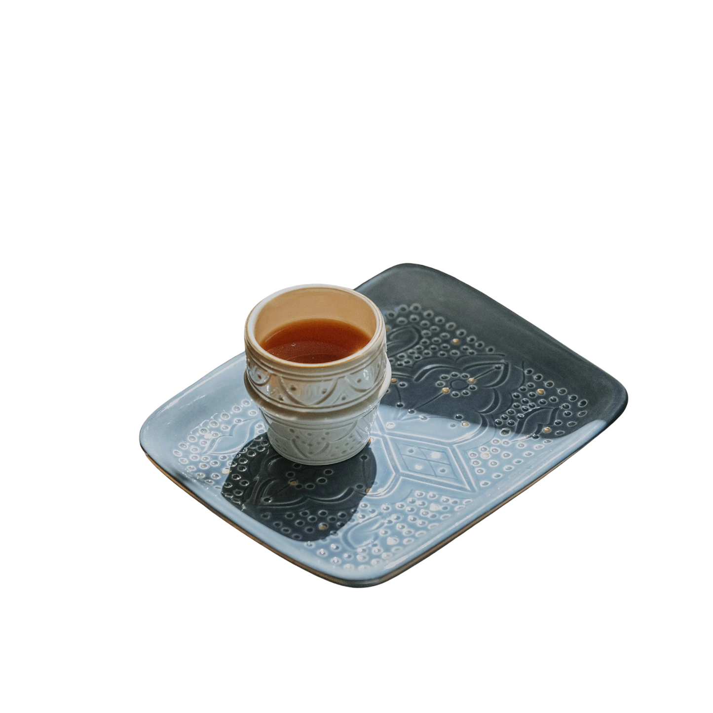 Small Tray - Blue Stone Gold Imprint