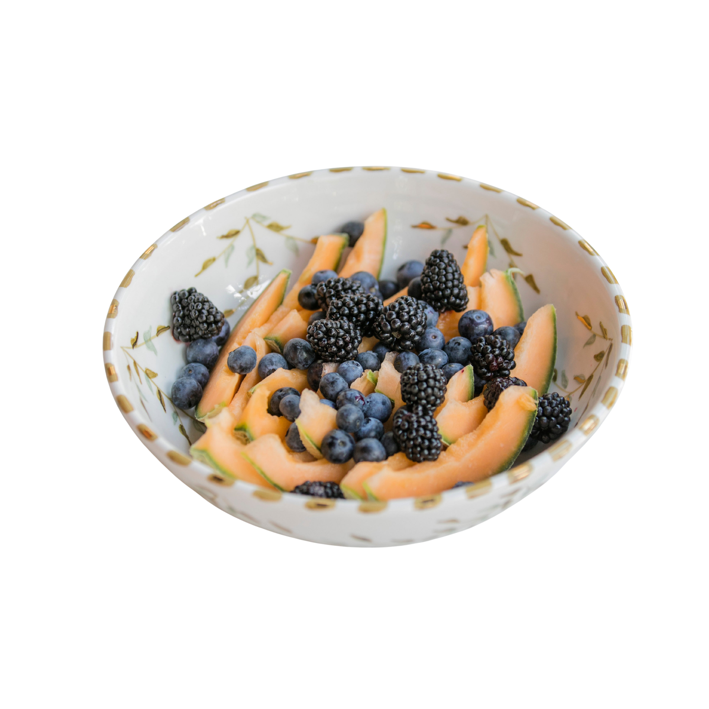 Small Low Salad Bowl - Gold Leaves