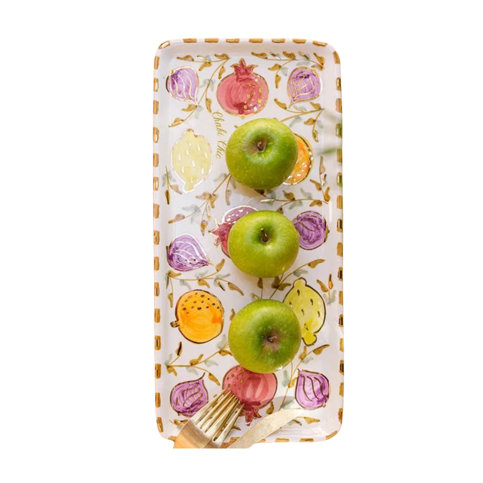Long Rectangle Tray - Tutti Frutti Gold
