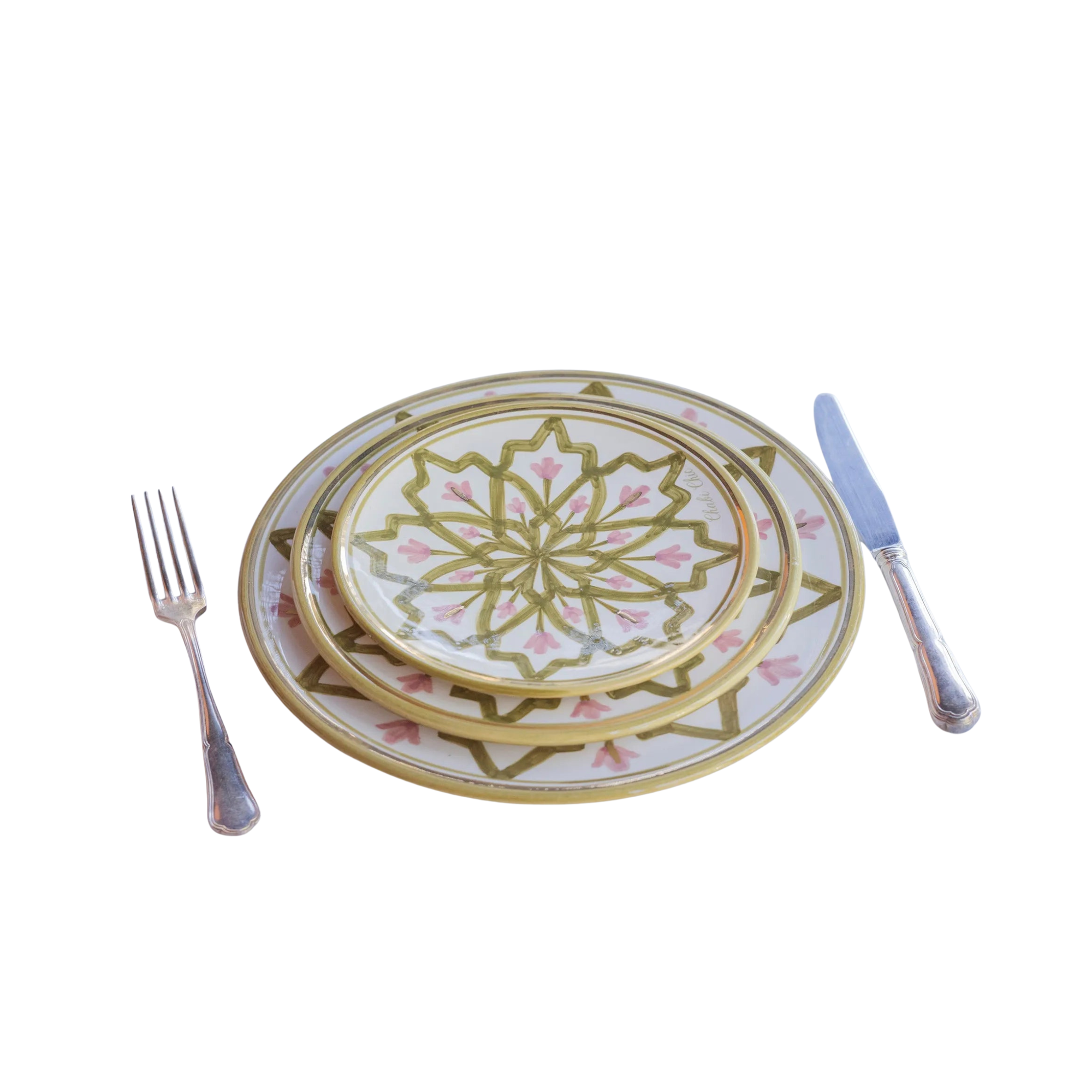 Dinner Plate - Khaki Blush Gold