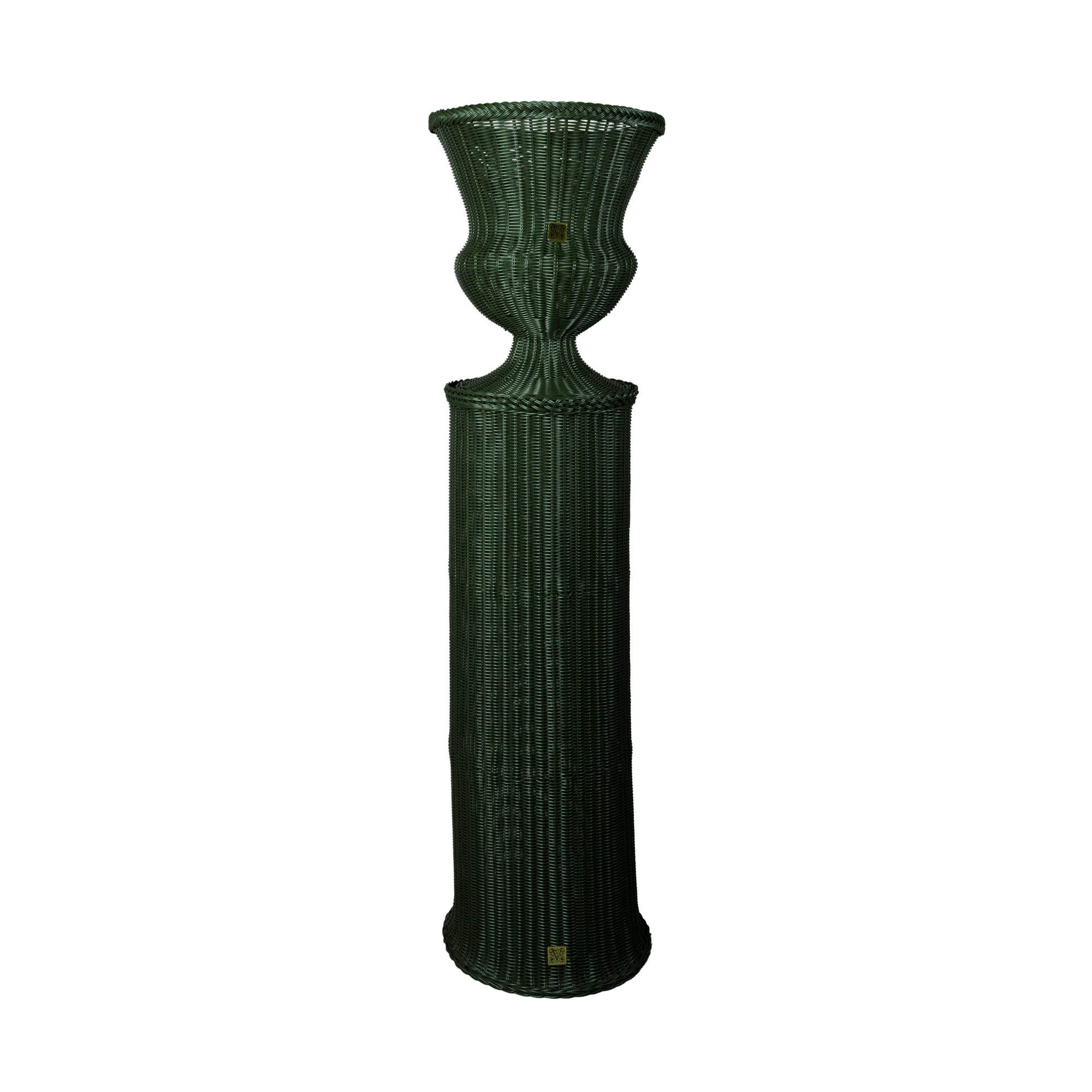 MEDICI Vase with Pedestal, Moss Green