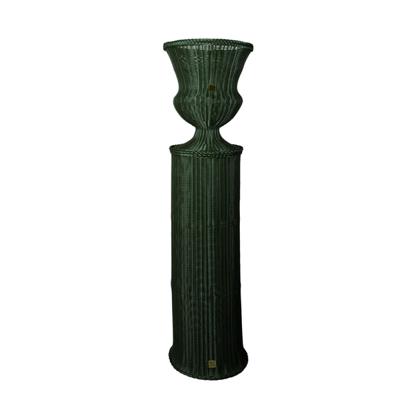 MEDICI Vase with Pedestal, Moss Green