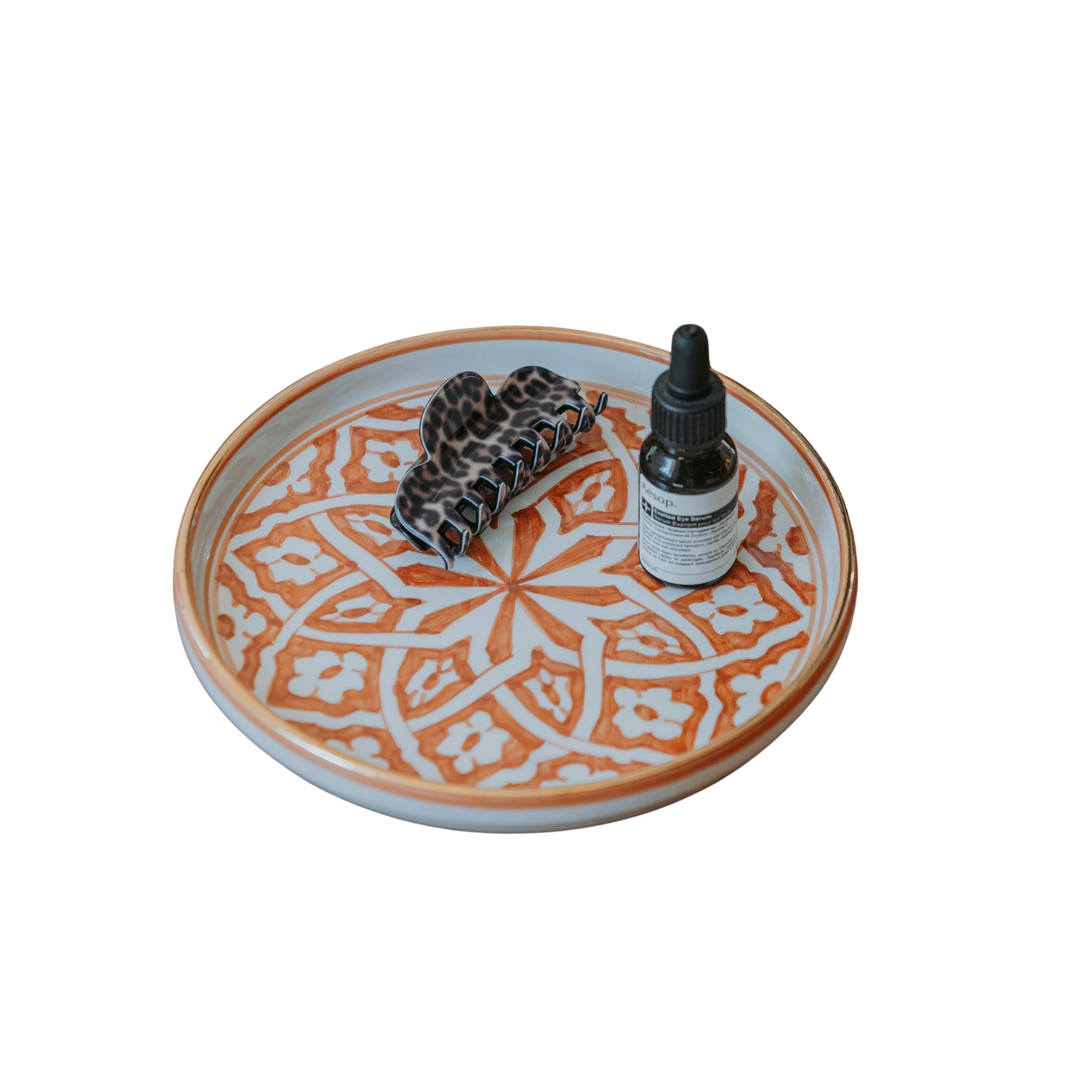 Round Decorative Tray - Fassia Marsala Gold
