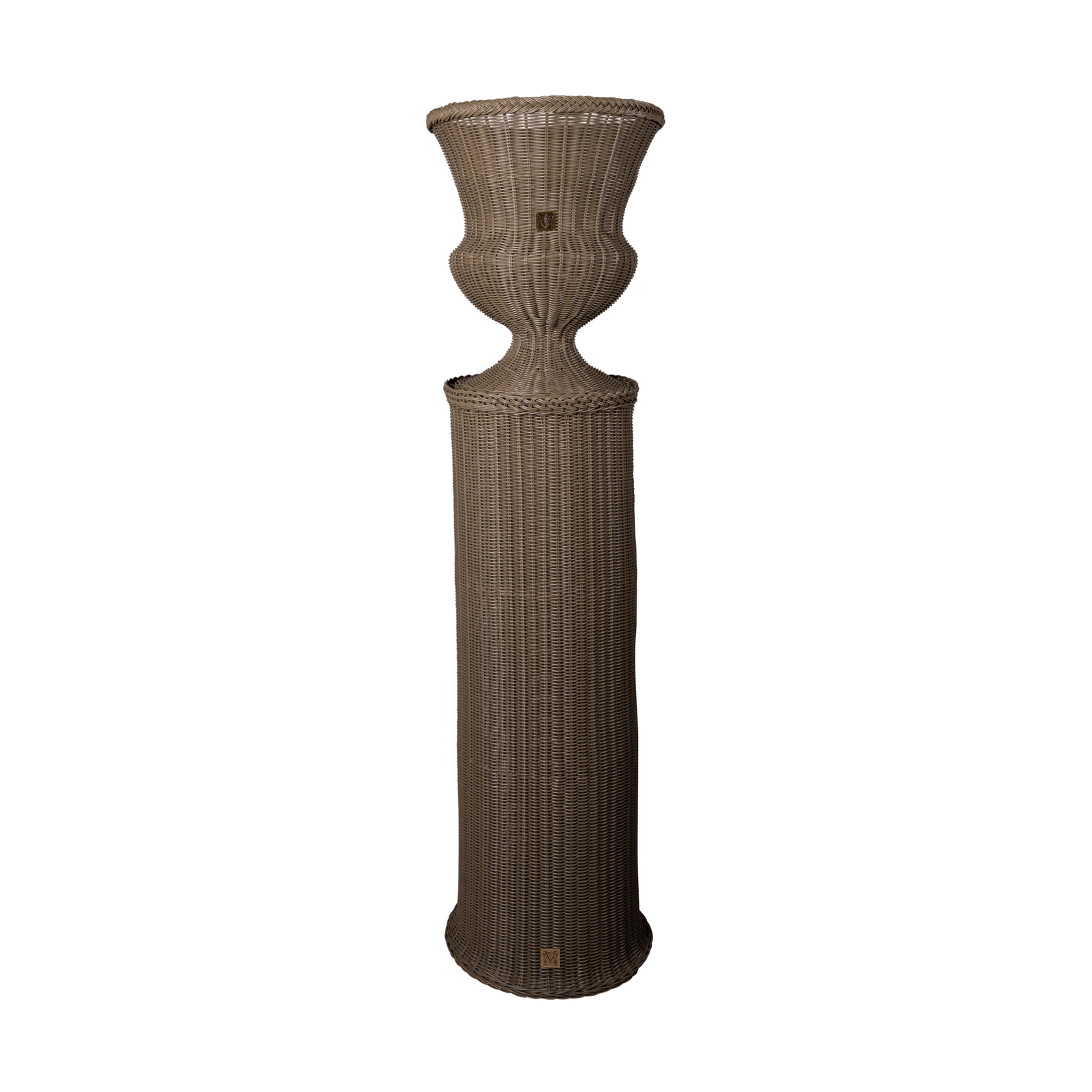 MEDICI Vase with Pedestal, Olive Green