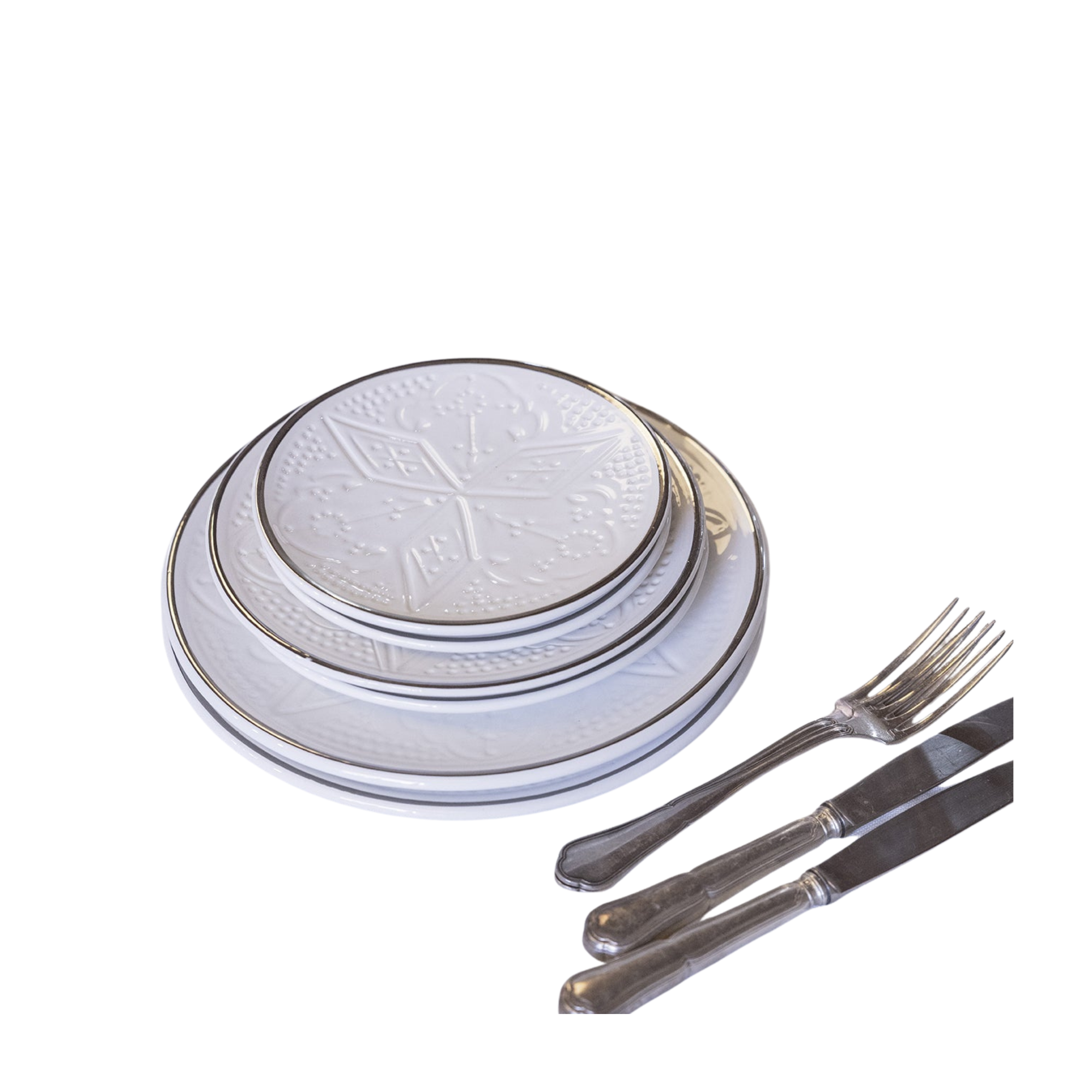 Dinner Plate - Silver Noor Imprint
