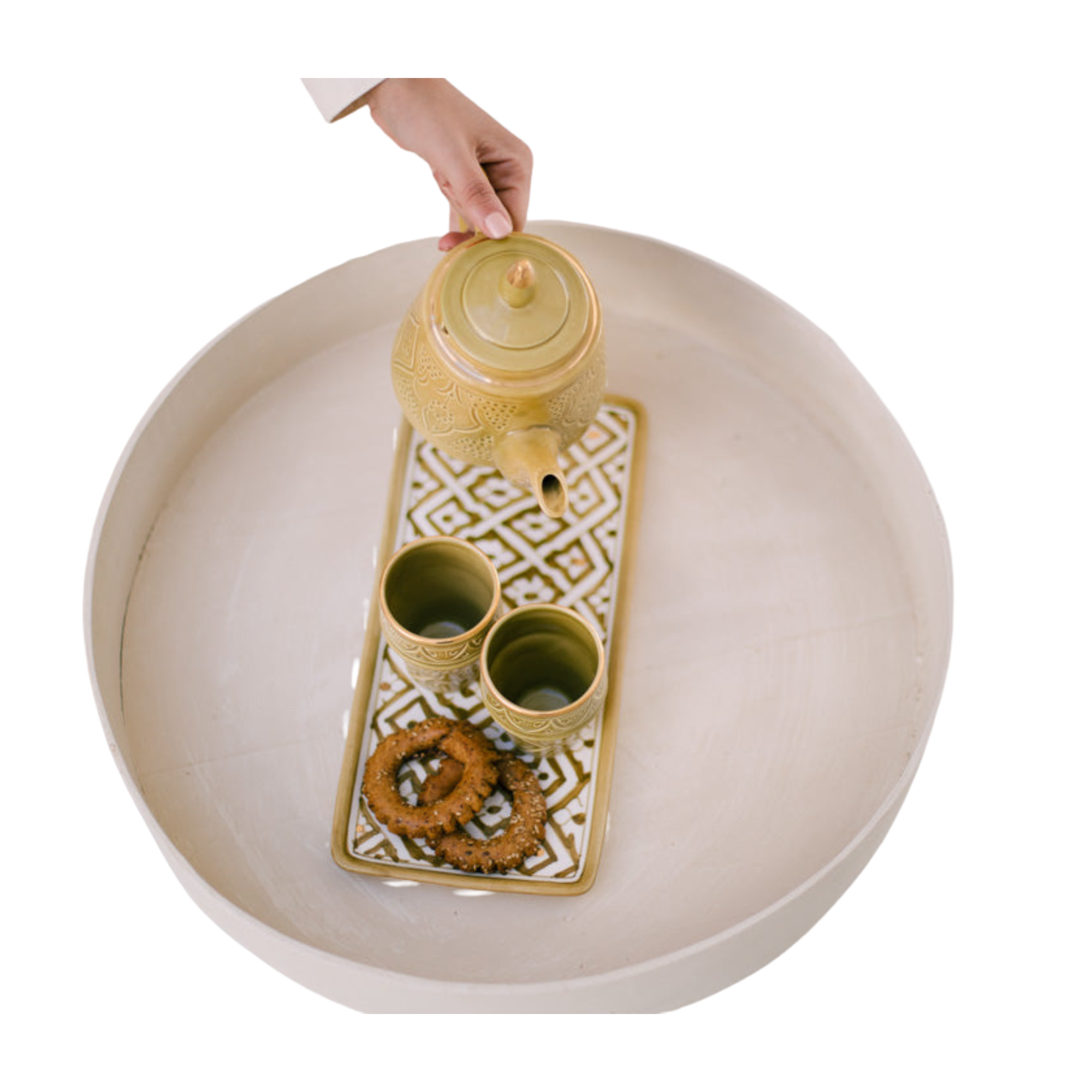 Long Rectangular Tray - Fassia Khaki Gold