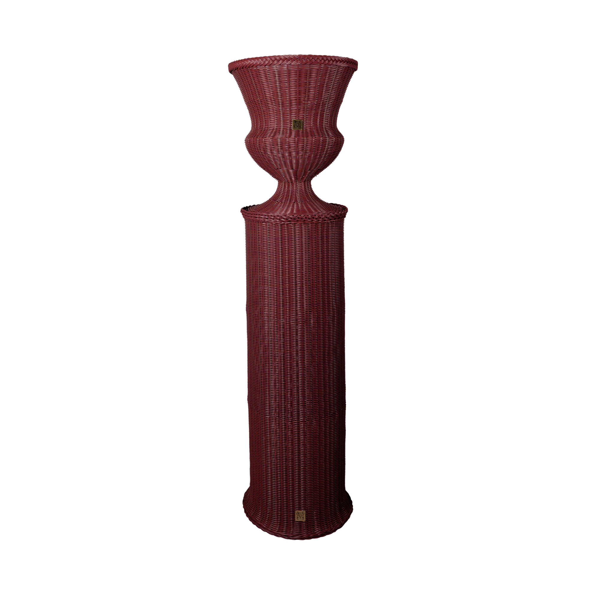 MEDICI Vase with Pedestal, Bordeaux Red