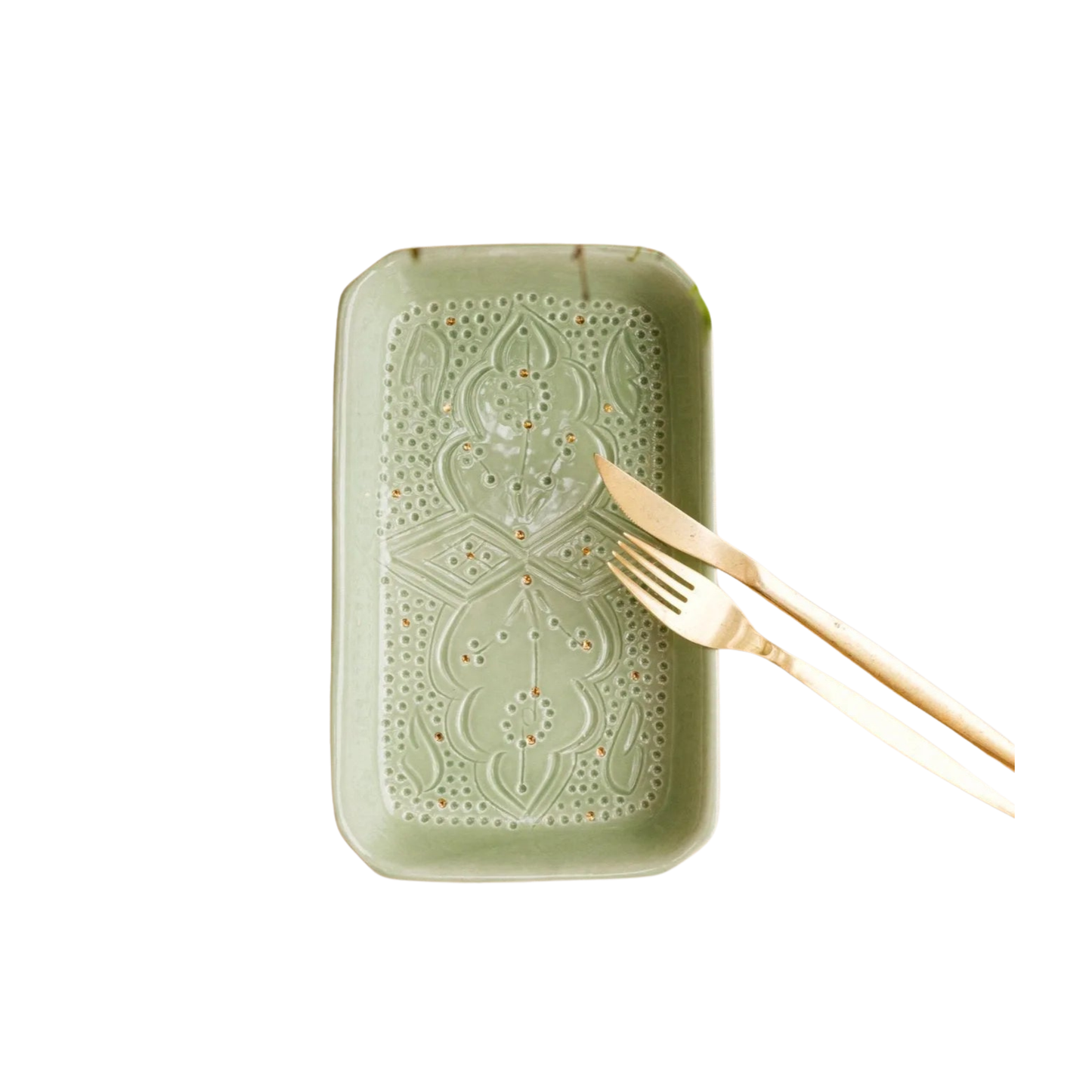 Rectangular Serving Tray - Mint Gold Imprint