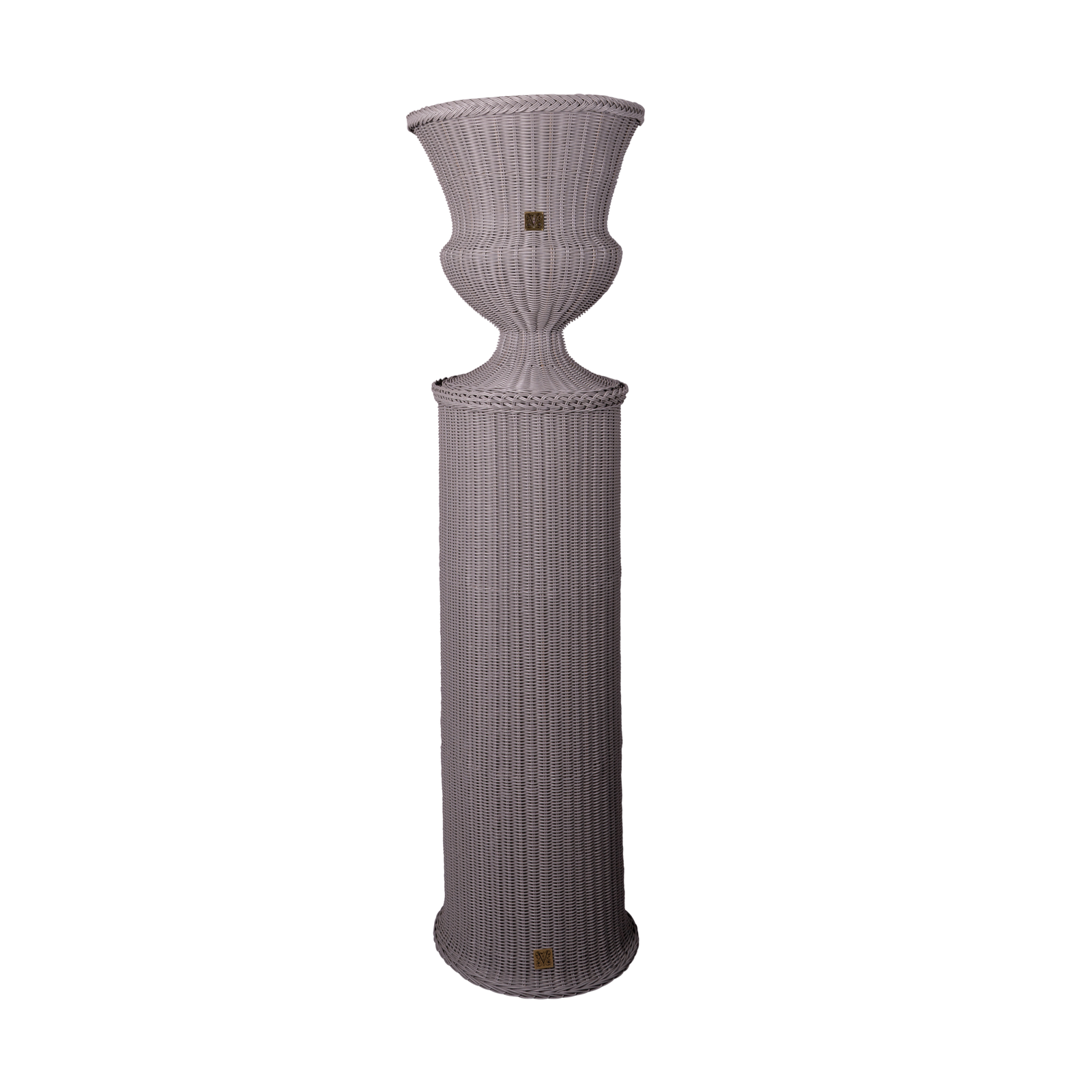 MEDICI Vase with Pedestal, Platinum Grey