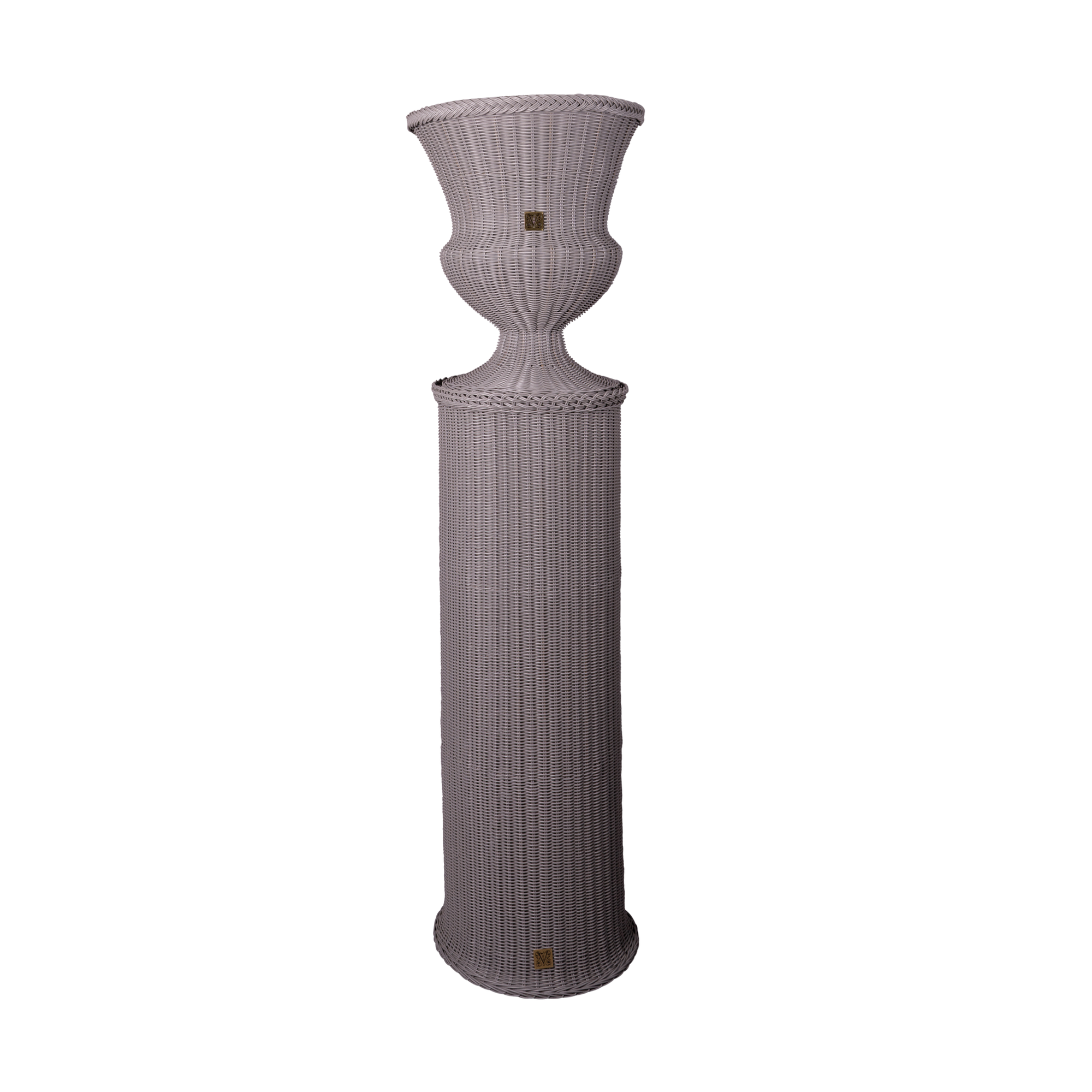 MEDICI Vase with Pedestal, Platinum Grey