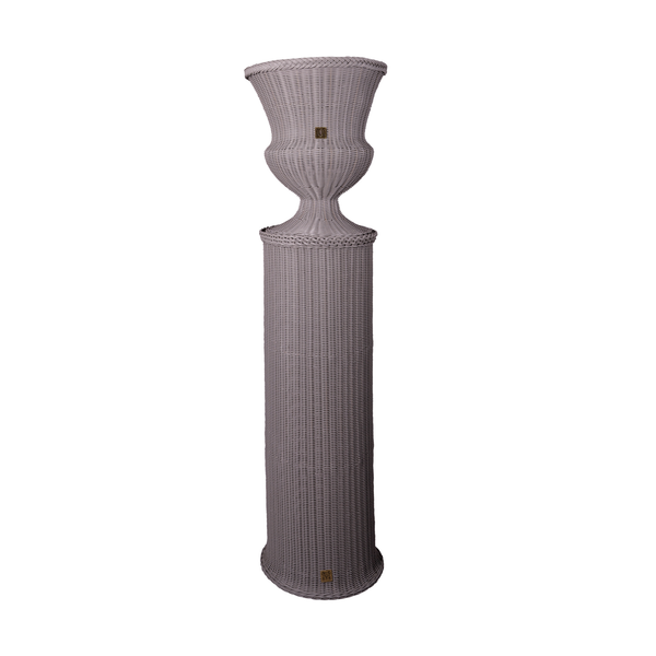MEDICI Vase with Pedestal, Platinum Grey