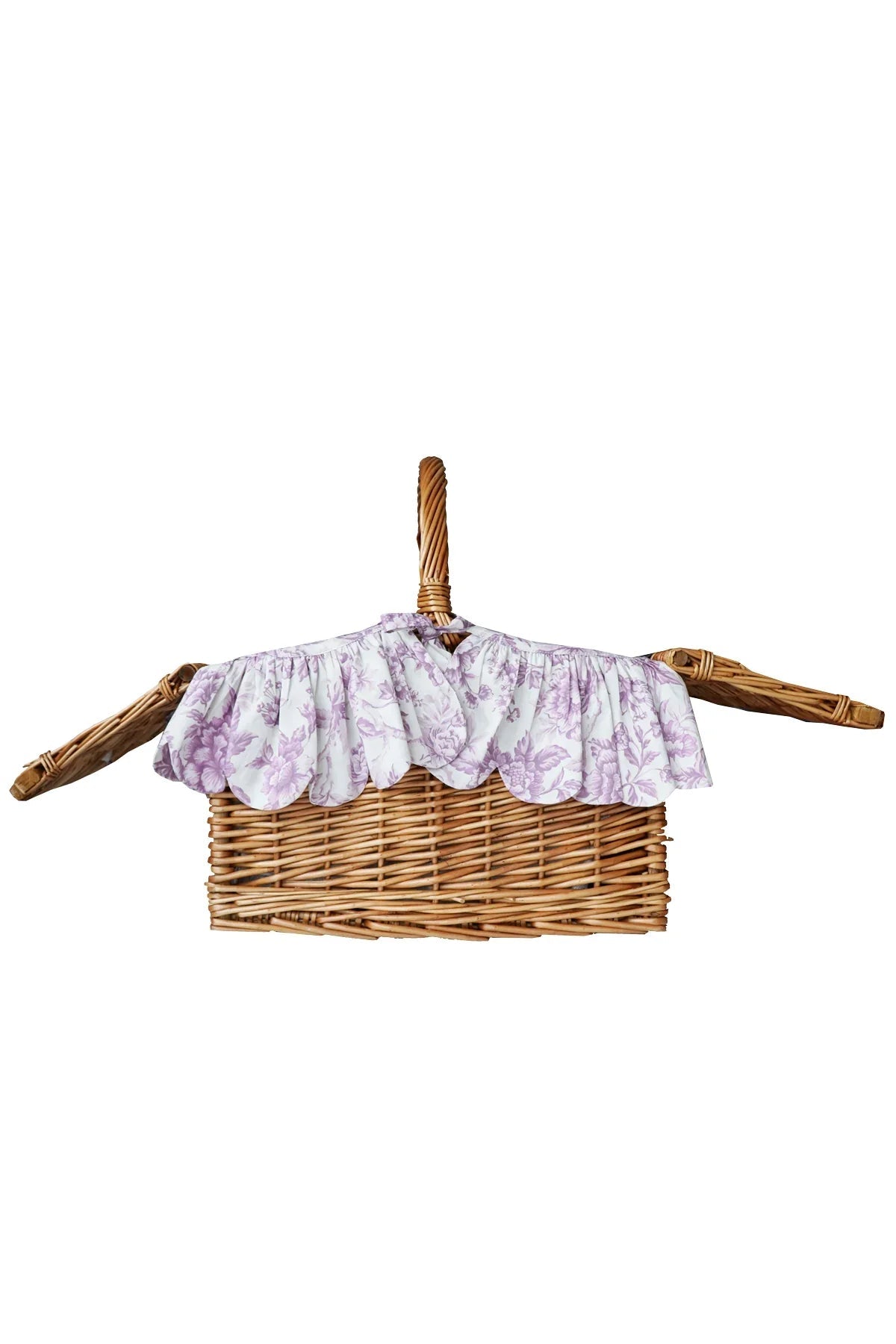 Rectangular Picnic Basket Hamper Made With Liberty Fabrics & Bridgerton Regency Trail Purple