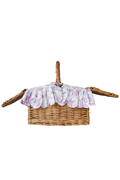 Rectangular Picnic Basket Hamper Made With Liberty Fabrics & Bridgerton Regency Trail Purple