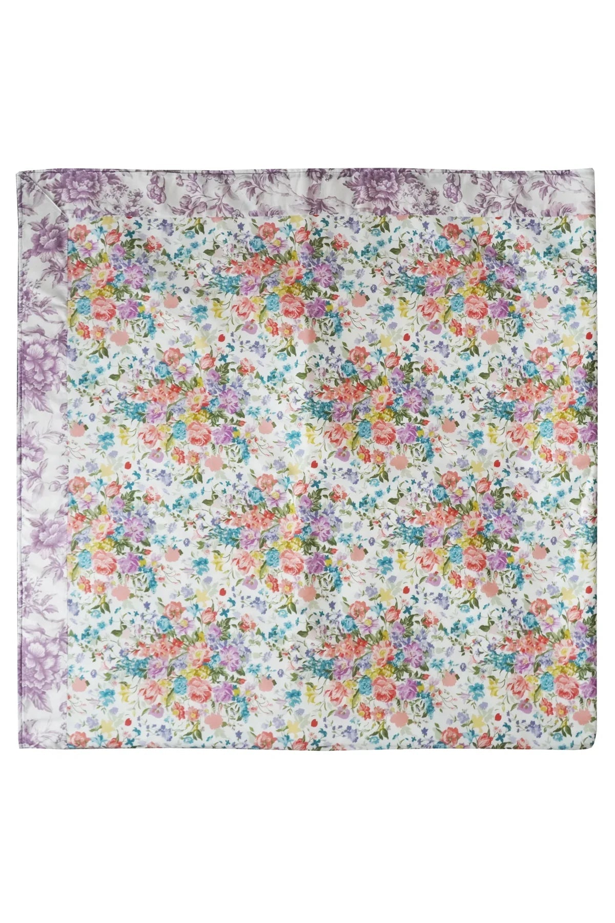 Picnic Blanket Made With Liberty Fabrics & Bridgerton Bouquet Parade Peach & Regency Trail Purple