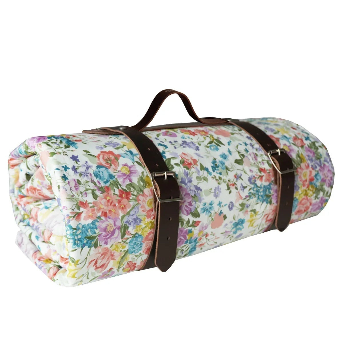 Picnic Blanket Made With Liberty Fabrics & Bridgerton Bouquet Parade Peach & Regency Trail Purple