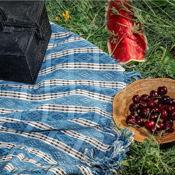 I'm-Blue Indigo Dye Throw Blanket